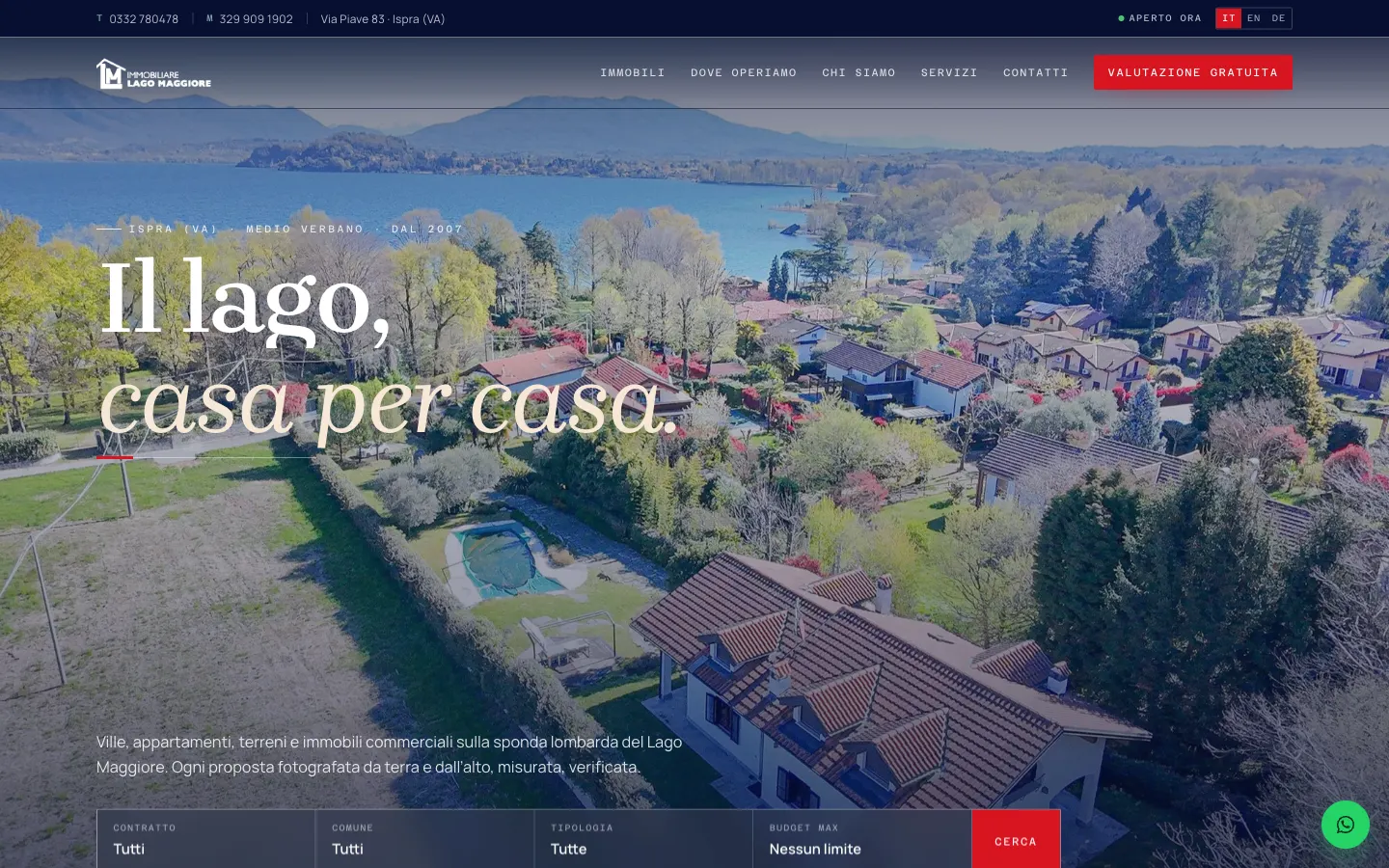 Prima proposta di sito per Immobiliare Lago Maggiore
