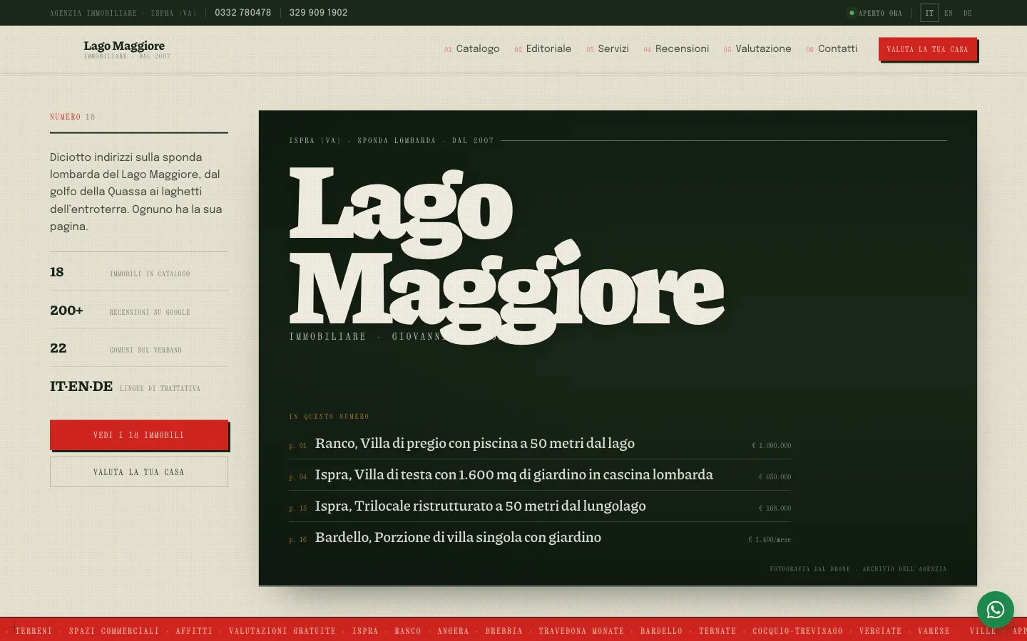 Terza proposta di sito per Immobiliare Lago Maggiore